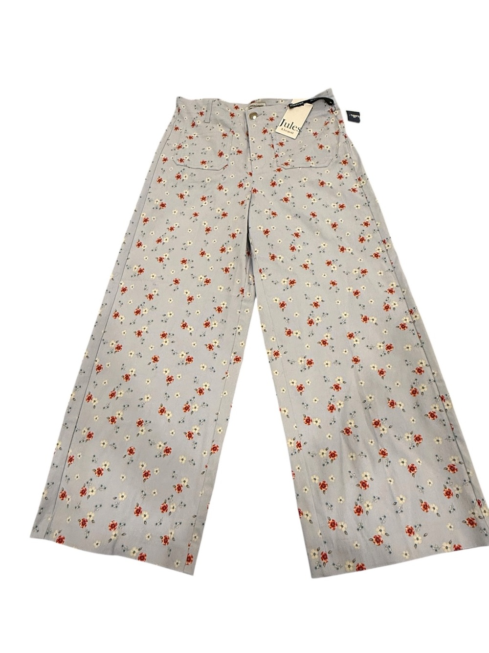 NWT Joules & Leopold Floral Wide-Leg Cropped Pants Size M